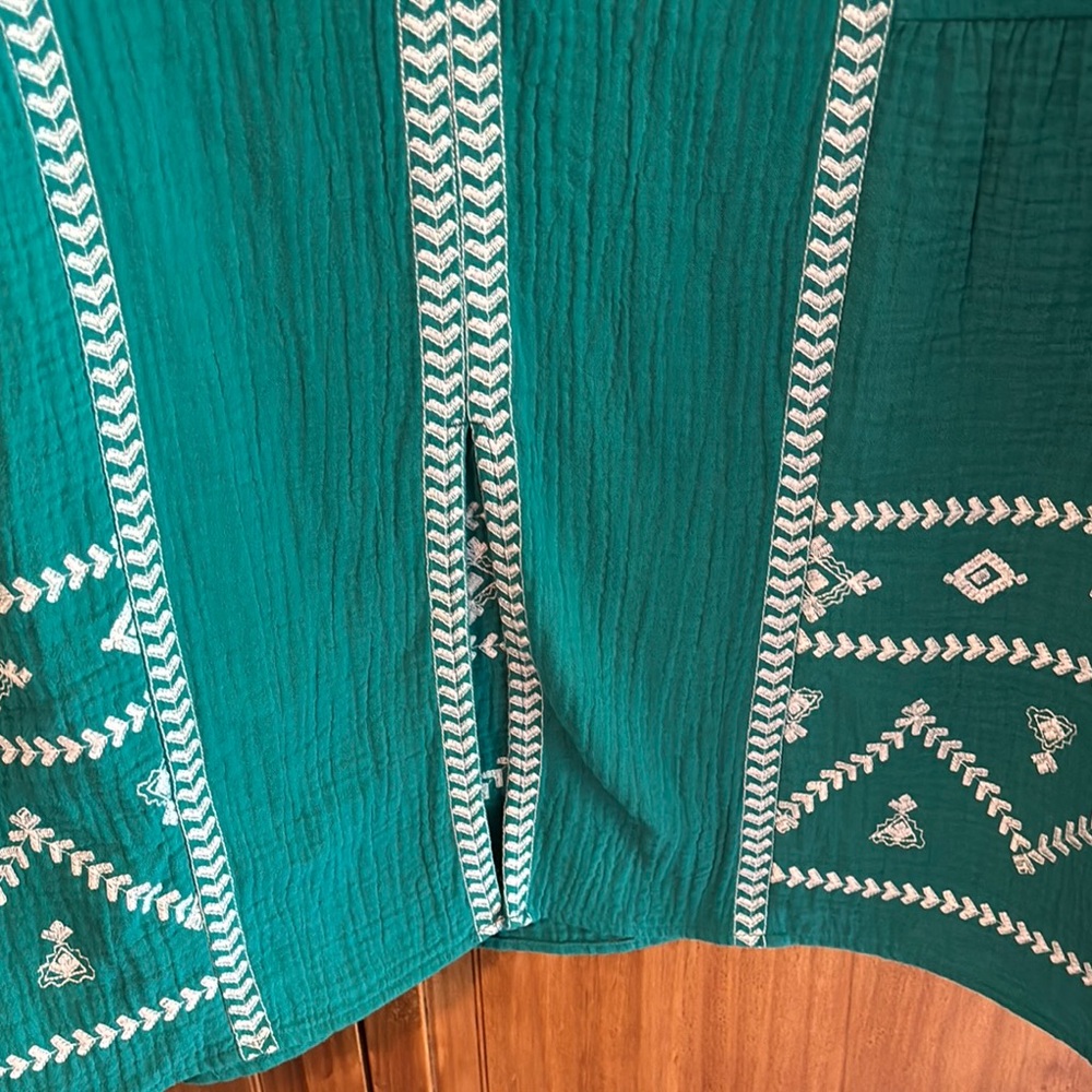 Soft Surroundings Teal and White Midi Dress - Picture 6 of 13